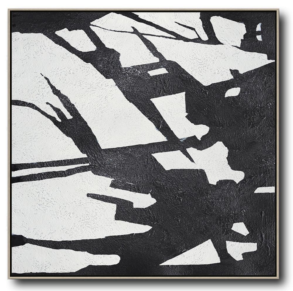 Minimal Black and White Painting #MN108A - Click Image to Close